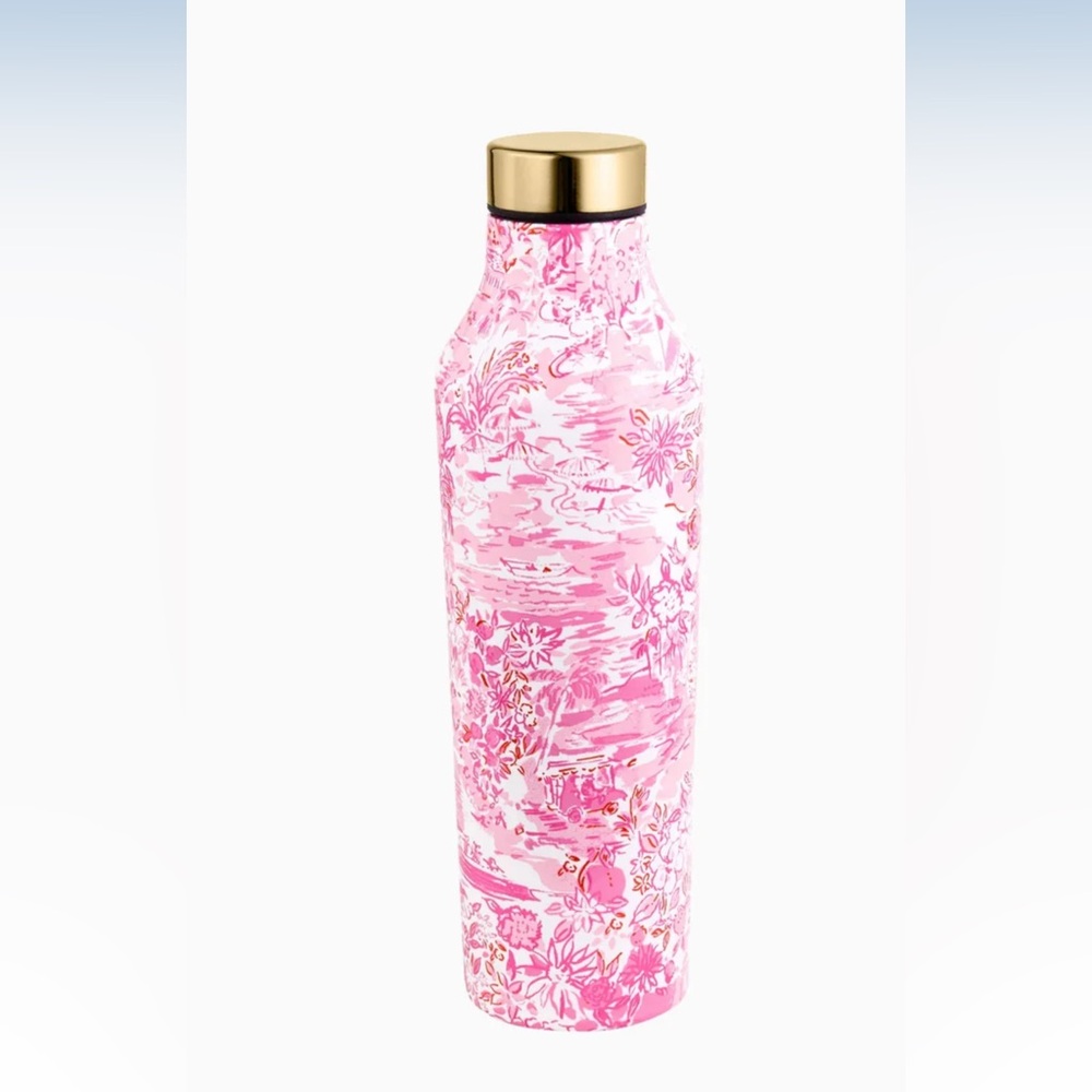 NWT Lilly Pulitzer Stainless Steel Water Bottle Seaside Scene 20 Ounces